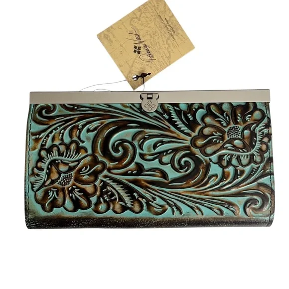 NWT Patricia Nash NWT CAUCHY Wallet turquoise tooled - Picture 8 of 8